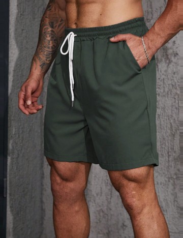Pantaloni scurti SHEIN Plus Size Men, verde