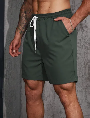 Pantaloni scurti SHEIN Plus Size Men, verde
