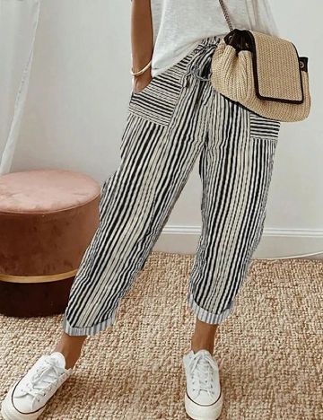 Pantaloni SHEIN, alb