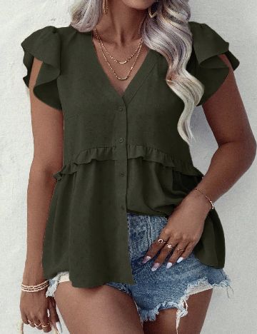 Bluza SHEIN CURVE, verde