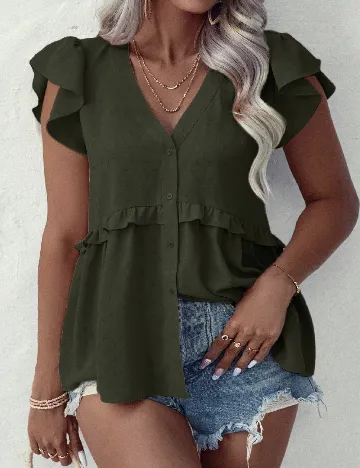 Bluza SHEIN CURVE, verde