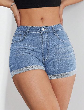 Pantaloni scurti SHEIN, albastru