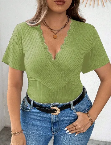 Tricou SHEIN CURVE, verde