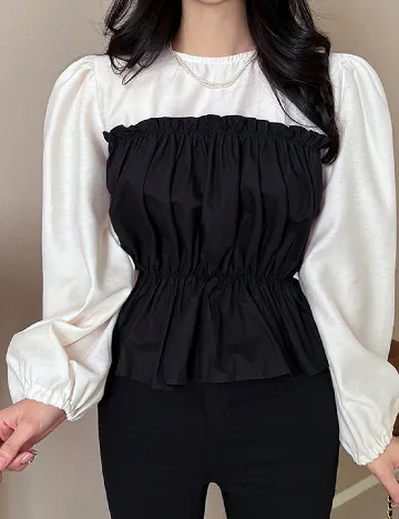 Bluza Dazy, alb/negru