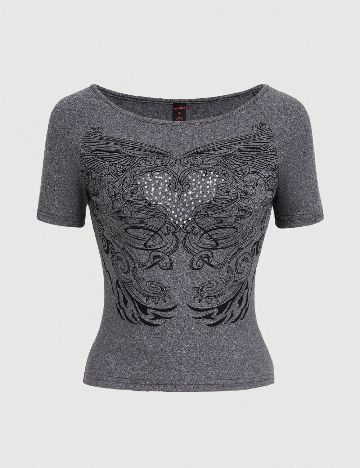 Tricou Romwe, gri