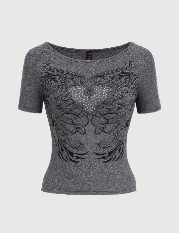 Tricou Romwe, gri
