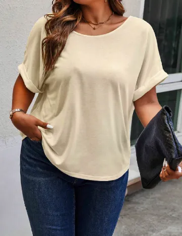Tricou SHEIN CURVE, crem