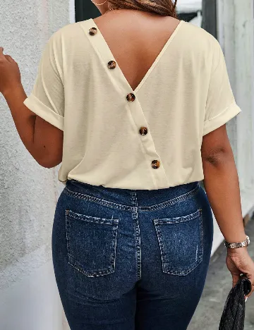 Tricou SHEIN CURVE, crem