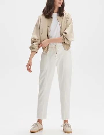 Pantaloni Opus, alb
