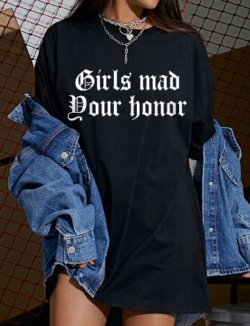 Tricou Oversize SHEIN, negru
