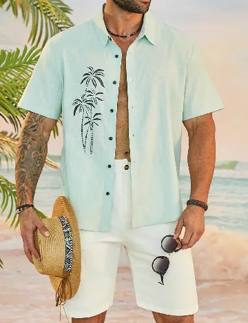 Camasa SHEIN Plus Size Men, verde