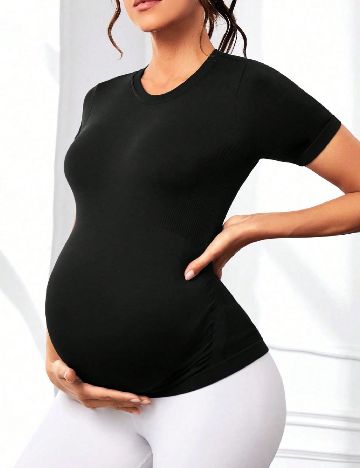 Tricou SHEIN Maternity, negru