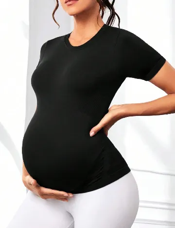 Tricou SHEIN Maternity, negru