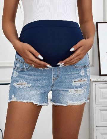 Pantaloni scurti SHEIN Maternity, albastru