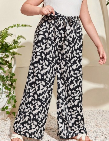 Pantaloni Shein Kids, alb/negru