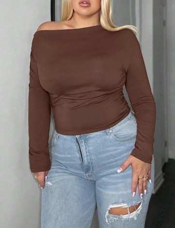 Bluza SHEIN CURVE, maro
