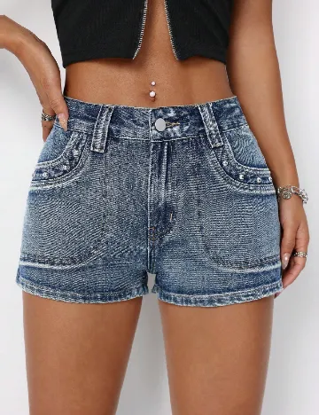 Pantaloni scurti SHEIN, albastru