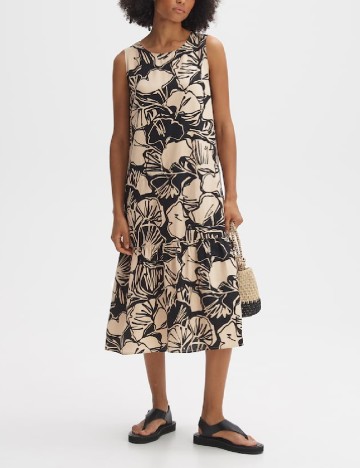 Rochie medie Opus, crem/negru