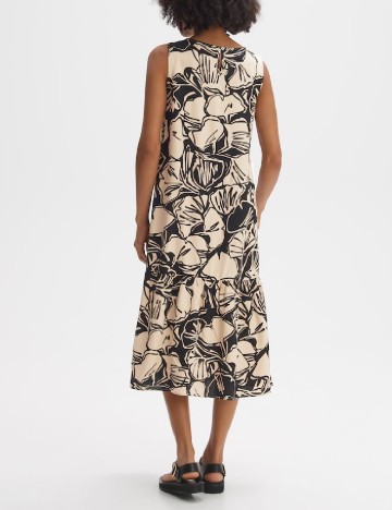 Rochie medie Opus, crem/negru