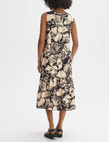 Rochie medie Opus, crem/negru