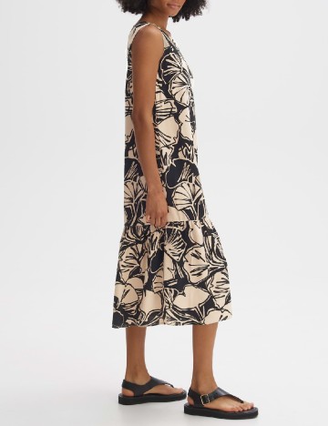 Rochie medie Opus, crem/negru