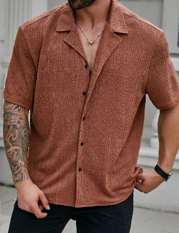 Camasa SHEIN Plus Size Men, maro