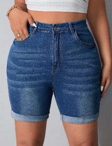 Pantaloni scurti SHEIN CURVE, albastru