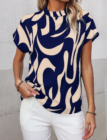 Bluza SHEIN, bleumarin/crem