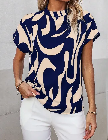 Bluza SHEIN, bleumarin/crem