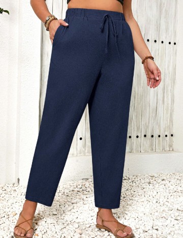 Pantaloni SHEIN CURVE, bleumarin