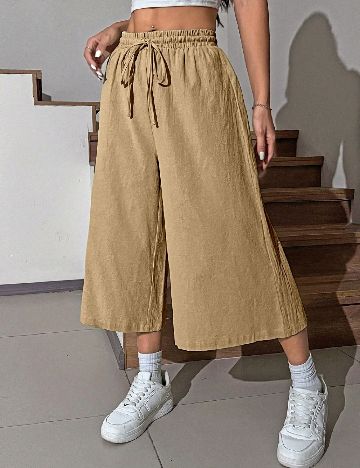 Pantaloni trei sferturi SHEIN, maro