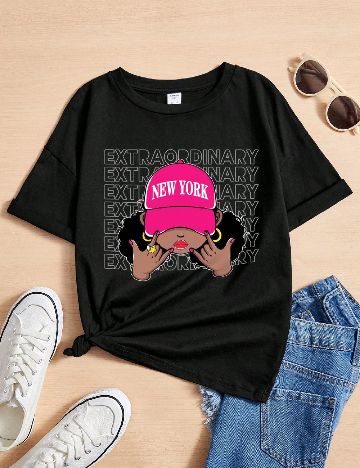 Tricou Shein Kids, negru