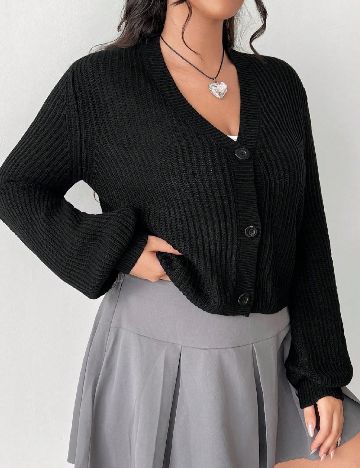 Cardigan SHEIN CURVE, negru