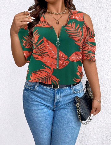 Bluza SHEIN CURVE, verde