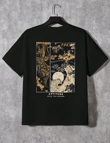 Tricou SHEIN Plus Size Men, negru