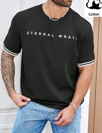 Tricou SHEIN Plus Size Men, negru