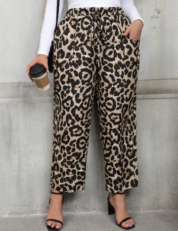 Pantaloni SHEIN CURVE, animal print