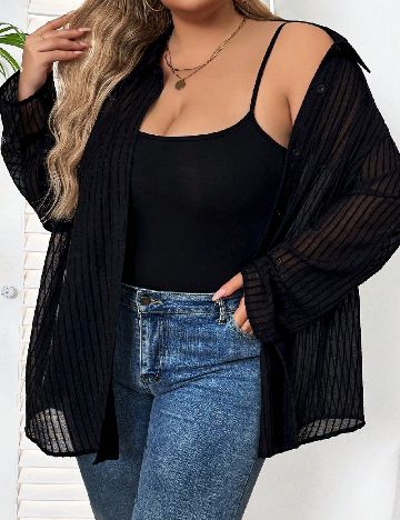 Camasa SHEIN CURVE, negru