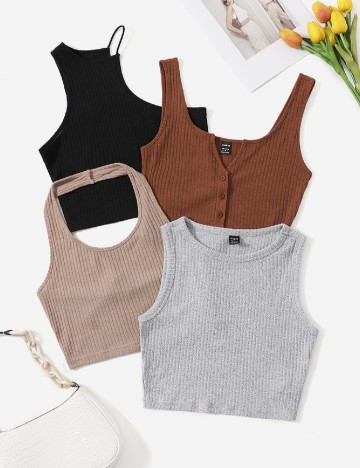 Set topuri 4 bucati SHEIN, mix culori
