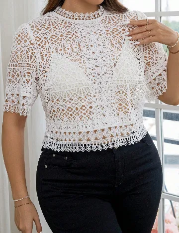 Bluza SHEIN CURVE, alb