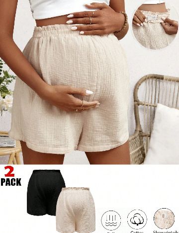 Set Pantaloni scurti 2 perechi SHEIN Maternity, mix culori