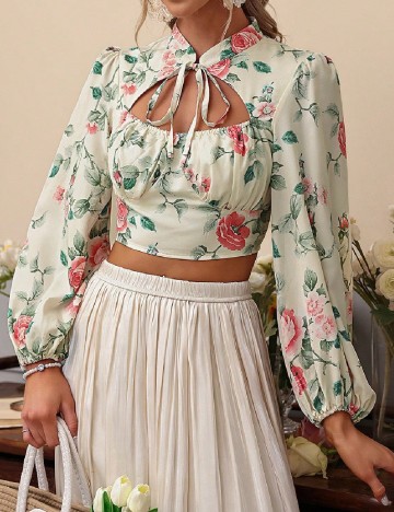 Top SHEIN, floral print