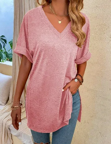 Tricou Oversize SHEIN, roz