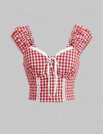 Top SHEIN CURVE, rosu