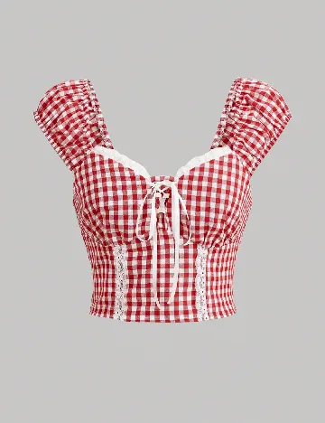 Top SHEIN CURVE, rosu