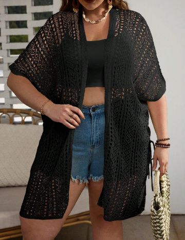 Kimono SHEIN CURVE, negru