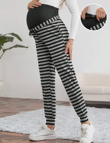 Pantaloni SHEIN Maternity, negru/gri