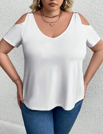 Tricou SHEIN CURVE, alb