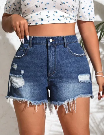 Pantaloni scurti SHEIN CURVE, albastru