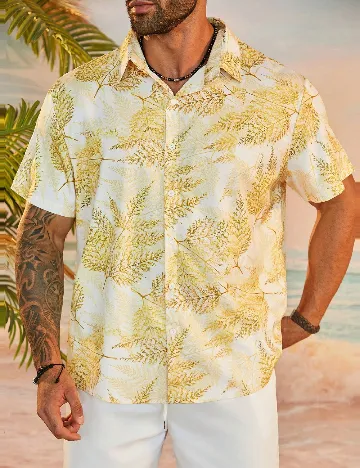 Compleu SHEIN Plus Size Men, galben/alb